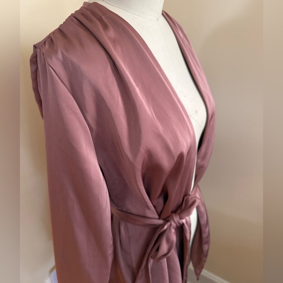 SHEIN Mauve Wrap Blouse - Picture 3 of 6